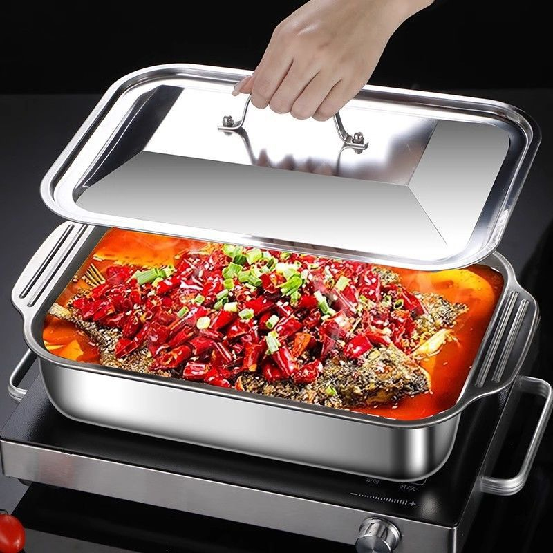 Kitchen Oven Baking Pans - Stainless Steel Deep Baking Pan with