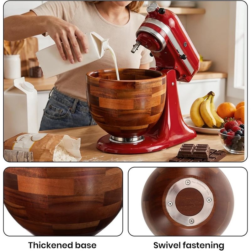 Kitchenaid Baking Bowl - ABGH-Wood Mixing Bowl For Kitchenaid 5QT