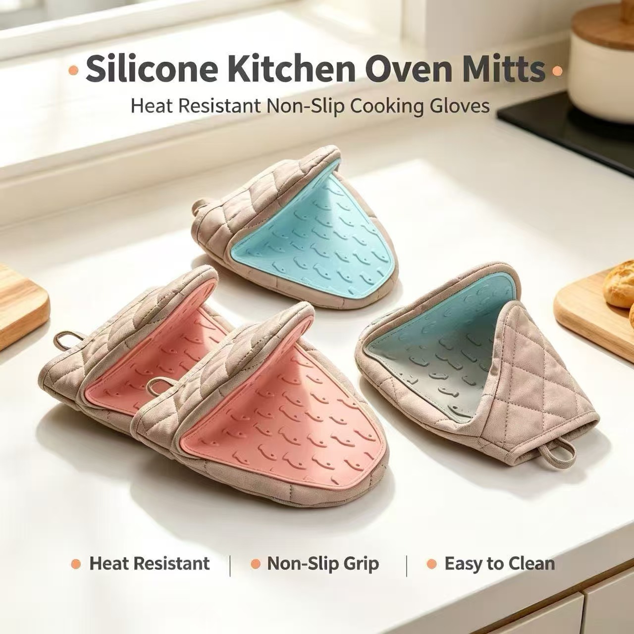 Kitchen Baking Dishes - Fish Shaped Silicone Anti-Scald Oven Gloves