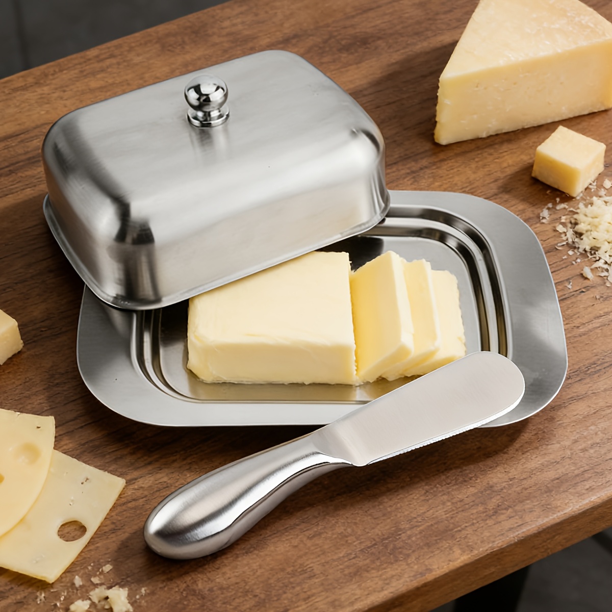 Kitchen Baking Dishes - 1PC Stainless Steel Butter Dish with