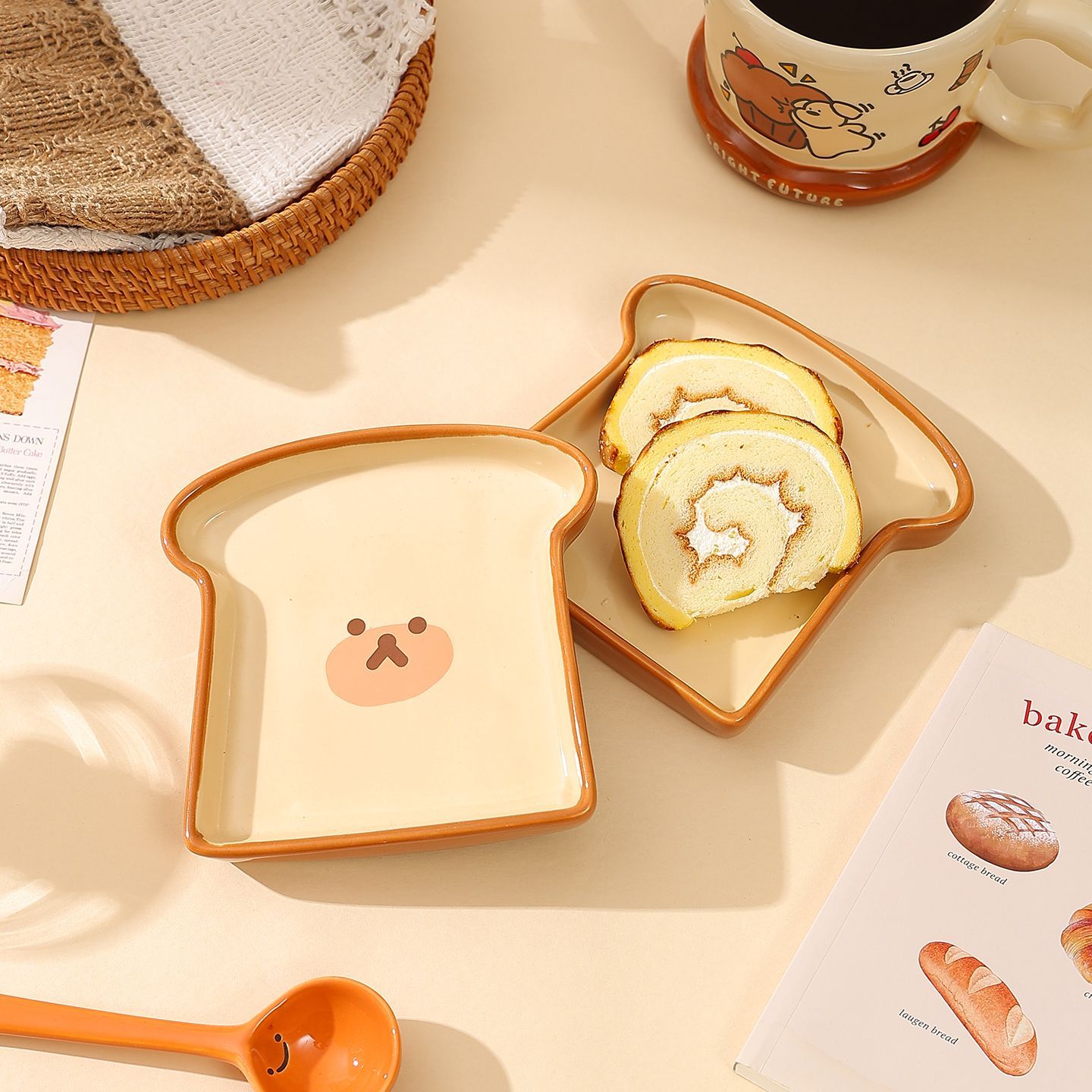 Cute Toast Bread Shaped Cerami - огляд і ціна Kitchen Baking Dishes