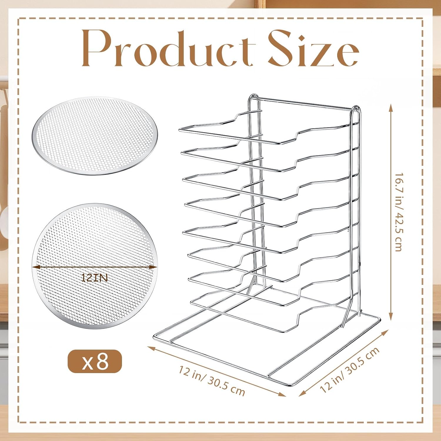 Pizza Rack 8 Tiered Stand With - огляд і ціна Kitchen Baking Pans