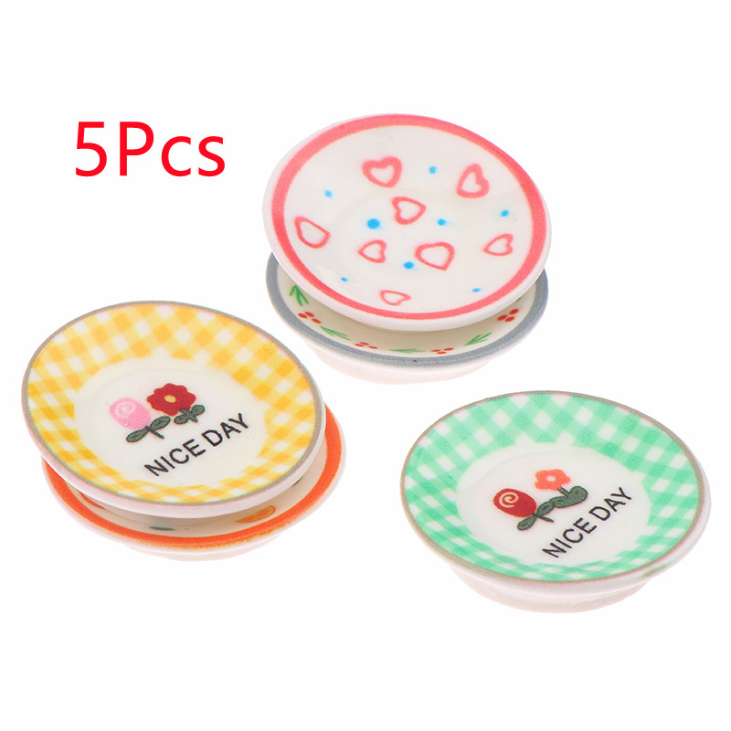 5Pcs 1/12 Dollhouse Mini Plate - огляд і ціна Kitchen Baking Storage