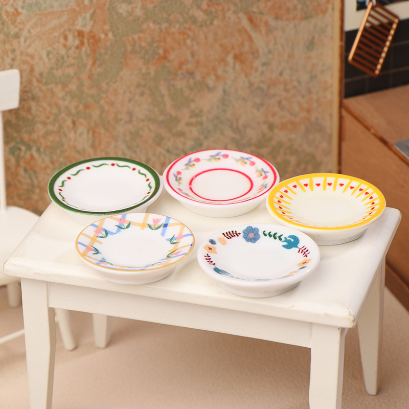 5Pcs 1/12 Dollhouse Mini Plate - огляд і ціна Kitchen Baking Storage