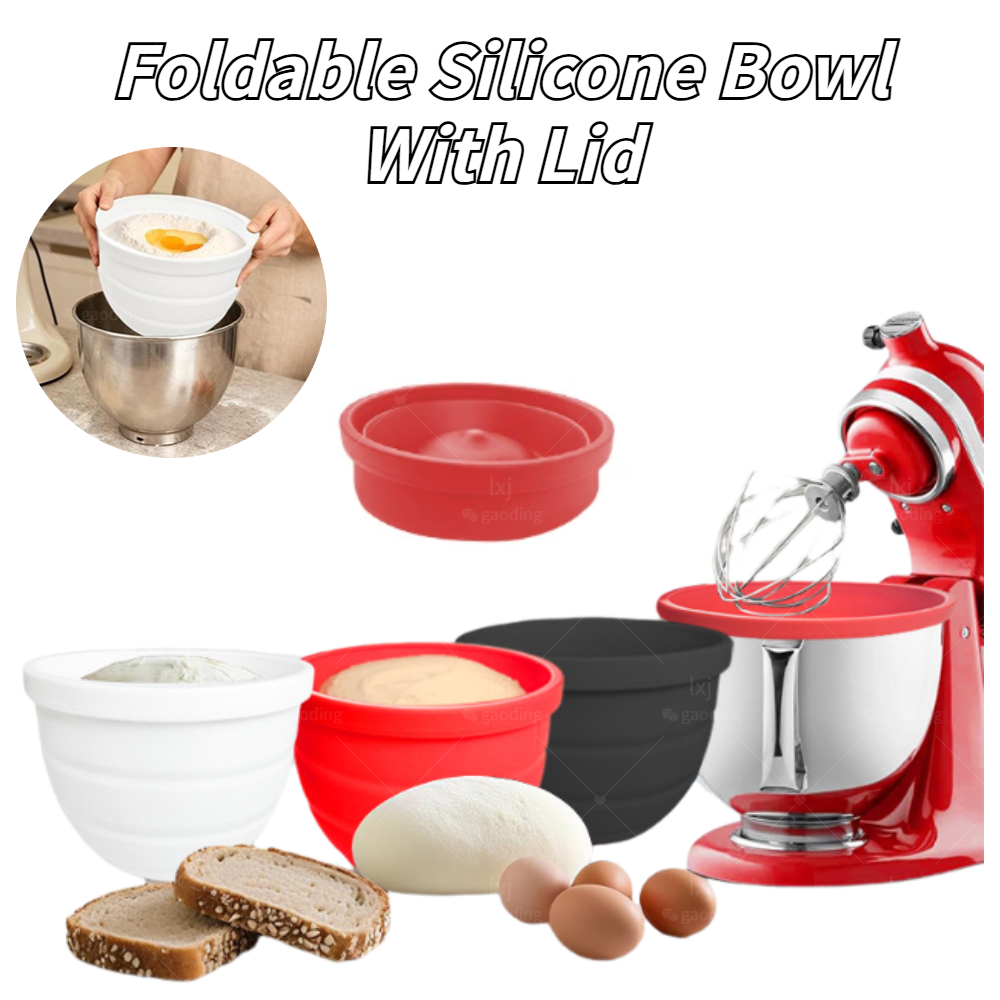 Foldable Silicone Bowl With Li - огляд і ціна Kitchen Aid Baking Lid