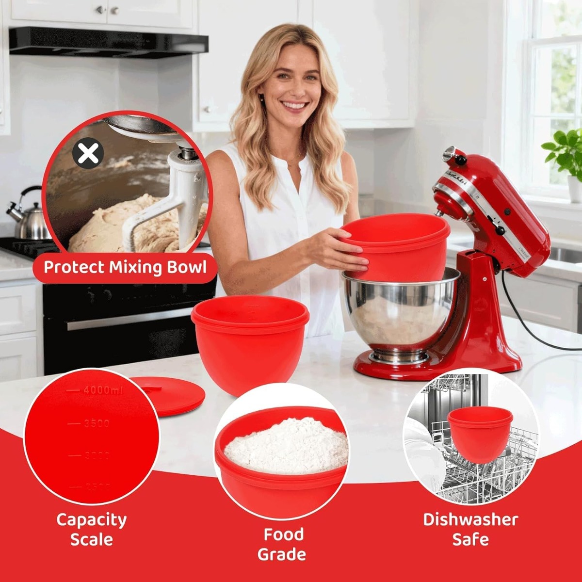 Silicone Mixer Bowl Liner with - огляд і ціна Kitchenaid Baking Bowl