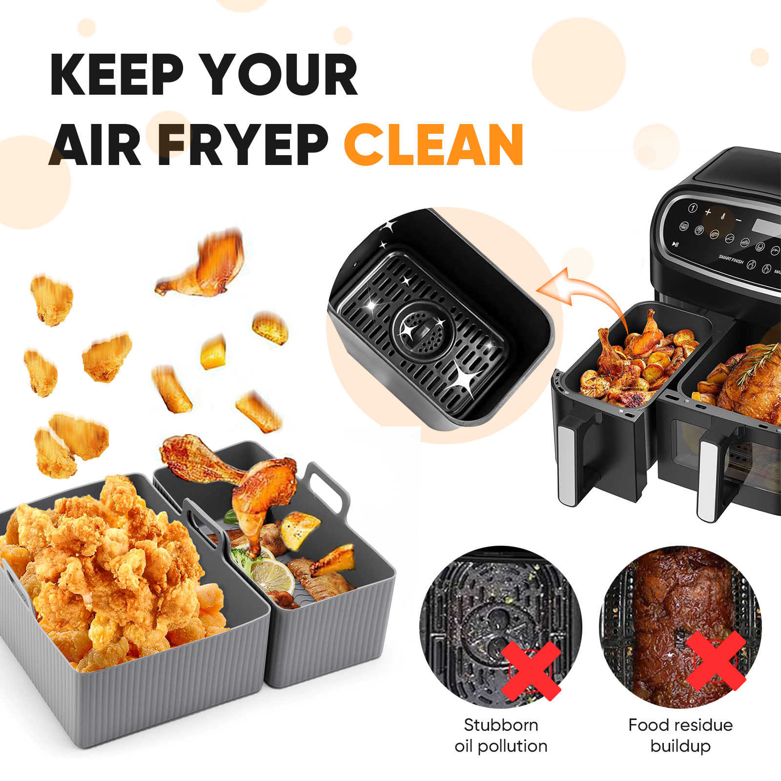 2pcs Set Silicone Air Fryer Ma - огляд і ціна Kitchen Oven Baking Pans