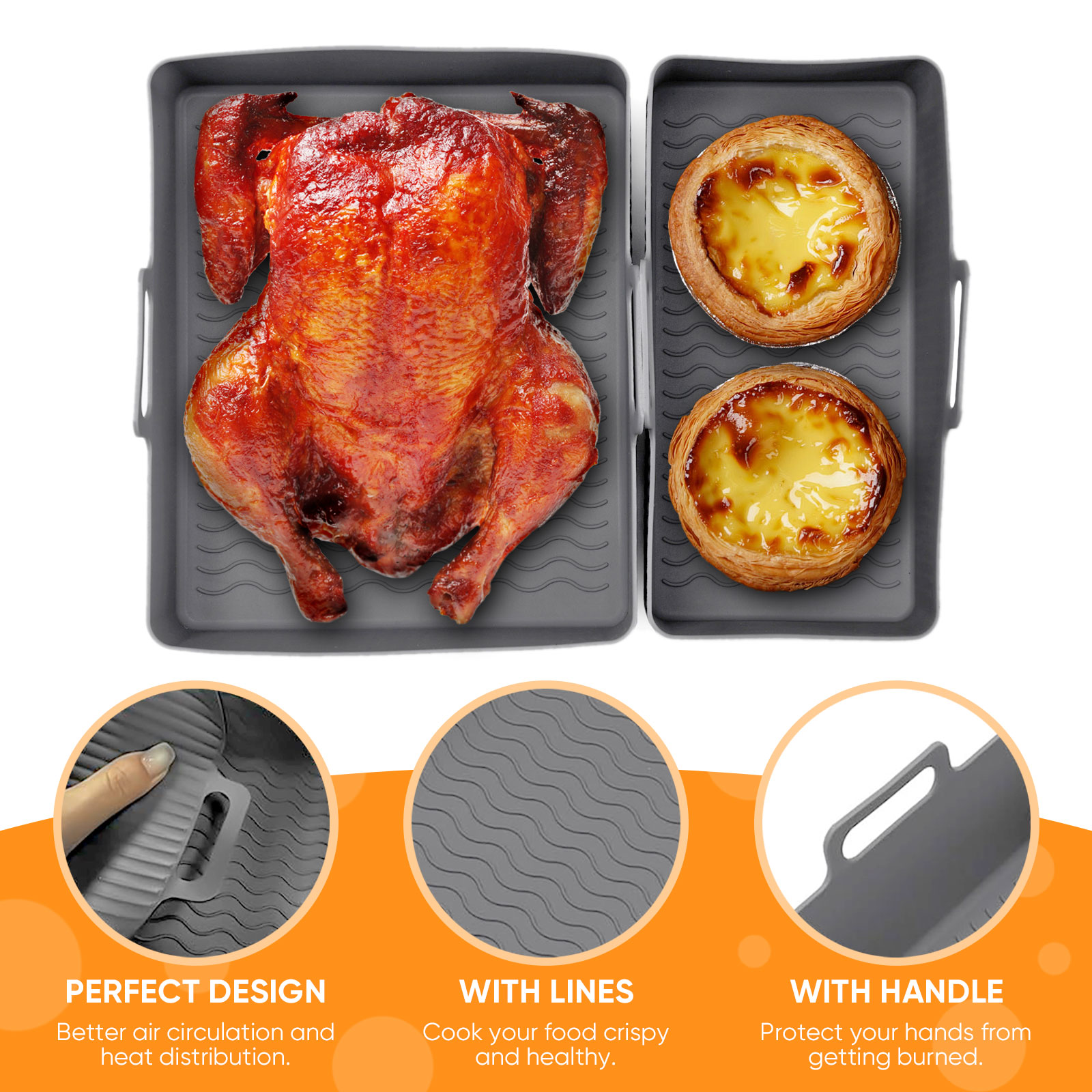 2pcs Set Silicone Air Fryer Ma - огляд і ціна Kitchen Oven Baking Pans